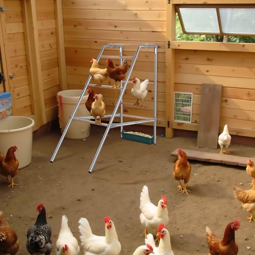 Chicken Coop Roosting Perch, Chicken Bars Roosting Ladder with Leg Bands for Perch, Backyard Poultry, Farm