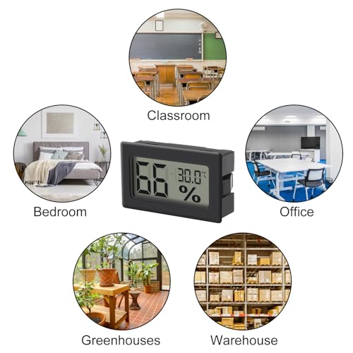 12 Pack Mini Hygrometer Indoor Humidity Meter Hygrometer Thermometers Humidity Meters Gauge Hygrometer Mini Digital Thermometer Hygrometer with Fahrenheit (℉) for Humidors, Greenhouse, Garden - color: 12PCS