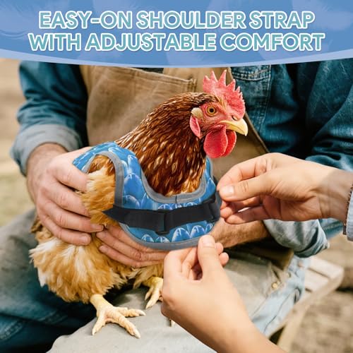 Chicken Saddles for Hens, Chicken Aprons for Hens with Adjustable Straps, Hen Saddle for Chickens - color: Blue,Green,Grey