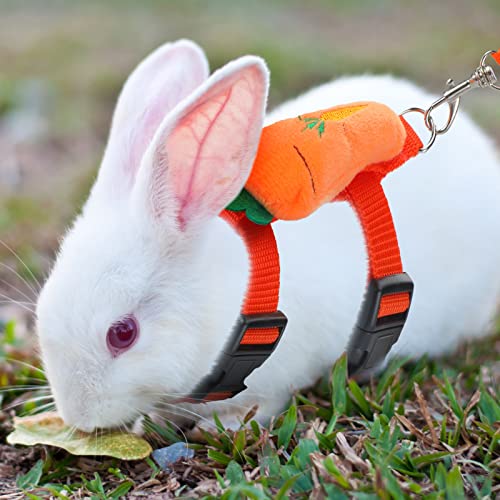 Tondiamo 4 Pcs Adjustable Bunny Harness and Leash Set for Small Pet,Fruit | Cute Vest Harnesses, for Rabbits Ferrets Guinea Pig Kitten Puppy, Small Pet Supply, Adjustable Straps, Fruit Design - color: Fruit