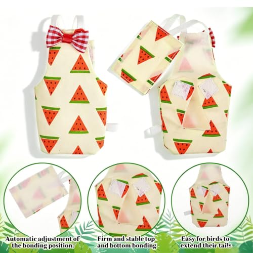 4Pcs Reusable Waterproof Bird Diaper Suit, Cute Pet Nappy Clothes for Parrot Duck Chicken Pigeon Small Pets (M) - size: M