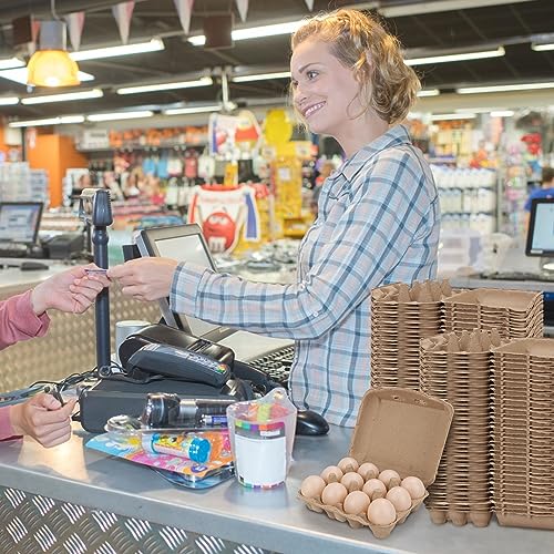 30 Pack Vintage Egg Cartons - Natural Pulp, Holds Twelve 12 Count Chicken Eggs, Sturdy Design Made from Recycled Cardboard