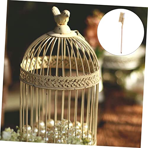 NOLITOY 2sets Bird Cage Cleaning Brush Extra Handle Bristles for Bird Poop Removal - color: Assorted Colorx2pcs, size: 22X3X2CMx2pcs