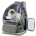 Cat Backpack Carrier with Large Space Bubble Window, Airline Approved Breathable Pet Carrier for Small Dogs Cats up to 15lbs, Foldable for Travel Hiking & Outdoor Use - color: Gray