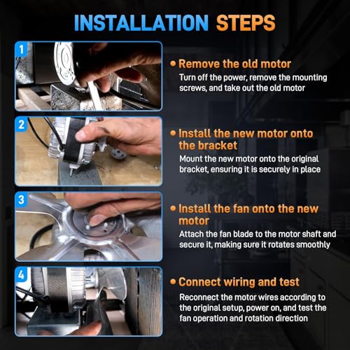 YZF10-20 Fan Motor AC 120V 10/55W 60HZ 1550rpm Shaded Pole Condenser Motor | Compatible with Atosa Avantco Refrigeration Equipment Freezer Radiator Evaporator, Small Ventilation Equipment