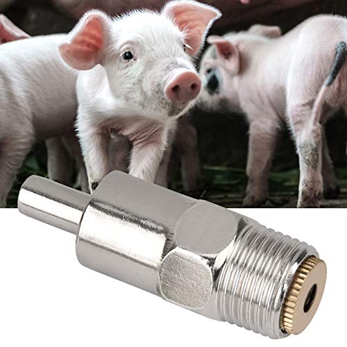 5PCS Automatic Pig Nipple Water Drinker, Stainless Steel Copper hat Straw Type Waterer Feeder for Livestock Cows Cattles Horses Pigs Piglets Sheep Goats