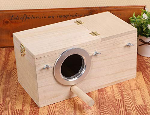 YJJKJ Wood Parakeet Nest Box Pet Bird House Parrot Breeding Mating Box Bird Cage Box for Lovebirds Cockatiel Parrotlets Budgerigar Parakeet (L) - size: Large