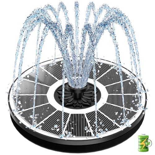 SZMP Solar Water Fountain for Bird Bath 3.5W White Glass Panel 2000 Battery - color: White