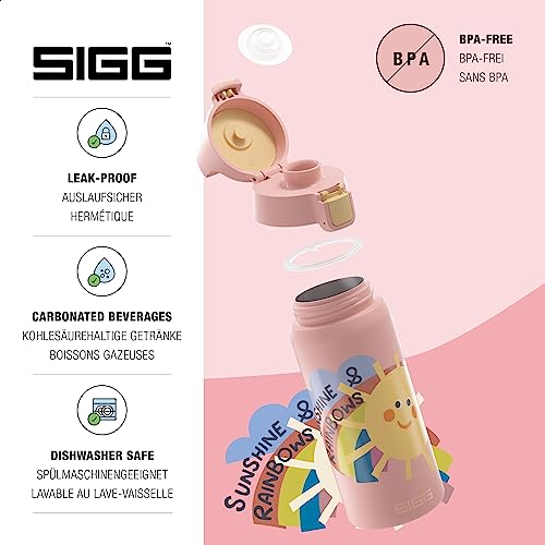 SIGG - Insulated Kids Bottle - Shield One Therm - For Carbonated Beverages - Dishwasher Safe - Stainless Steel - 17 Oz - color: Sunshine