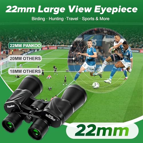 20x55 Binoculars for Adults High Powered – Large View Waterproof Optics with Clear Low Light Vision, Easy Focus for Hunting, Bird Watching, Concerts, Sports - color: Green
