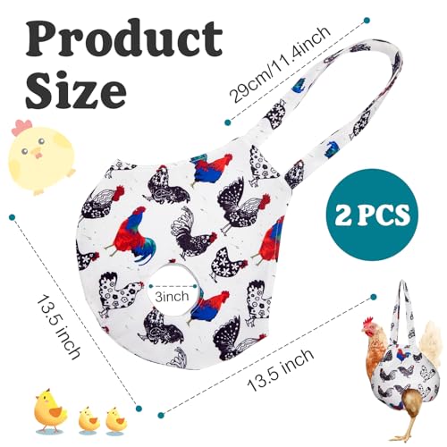 Paterr 2 Pack Chicken Holder Bag, Chicken Carrier Sling Catching Hand Bag Hen Sling with Handle Farm Supplies for Hen Rooster Transport Traveling Hiking Driving(White,13.5 x 13.5 Inch) - color: White, size: 13.5 x 13.5 Inch
