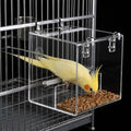 Pawfly No Mess Bird Feeder, Clear Acrylic Bird Cage Feeder, Hanging Bird Feeder for Cage, Parakeet Feeder, Bird Seed Catcher, Food Container for Parrot, Cockatiel, Budgie & Lovebird, Medium - size: Medium
