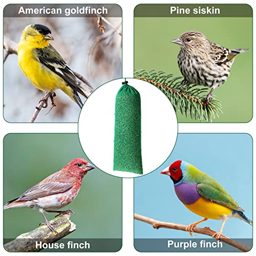 Weewooday 6 Pieces Finch Sock Feeder Thistle Seed 4.7 X 11 in,Dark Green | Thistle Seed Sock, Hanging Instant Seed Bag, Bird Feeders, for Outdoors Garden Yard Patio, Wild Bird, Nyjer Attracts Songbird - color: Dark Green