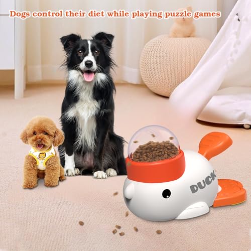 Dog Interactive Treat Dispenser Toy, Food Puzzle Slow Feeder (White) - color: White