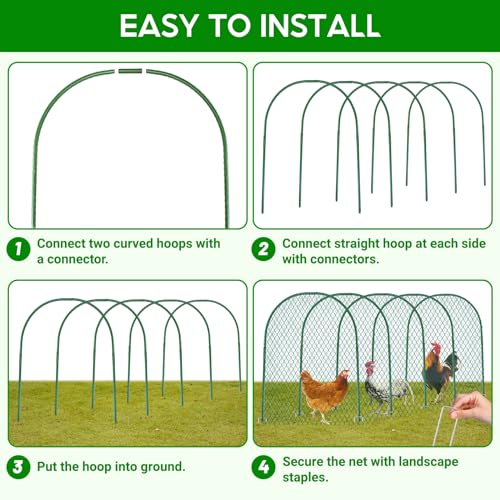 UNIFAMILY Chicken Tunnel, Chicken Coop Run, 157×31 Inches Chicken Tunnels for Outside Yard, Easy Installation Tunnel Runs Suitable for Chick, Duck, Rabbit, Large, Green