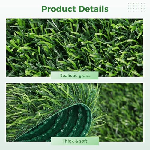 24 Pack Chicken Nesting Box Pads, Washable Artificial Turf Mats, Reusable Fake Grass Beddings for Chicken Coops, Indoor/Outdoor Green Rugs for Poultry and Home Décor, 12x12-inch