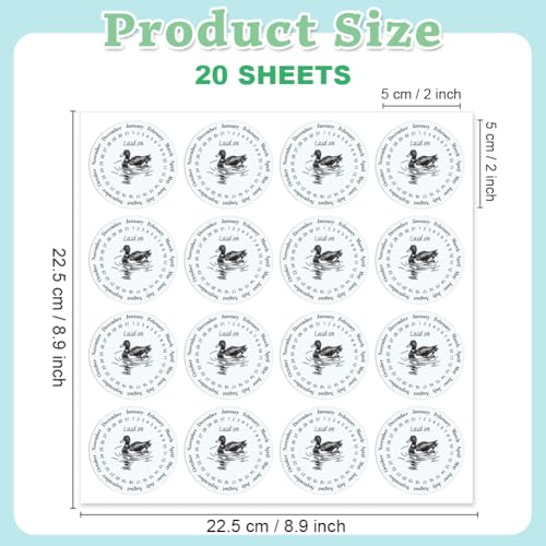320 Pcs Duck Egg Laid on Stickers, 2 Inch Round Farm Fresh Eggs Sticker Round Eggs Stickers PET Adhesive Egg Packaging Sticker for Box Container Carton Farm Supplies - color: Duck Eggs