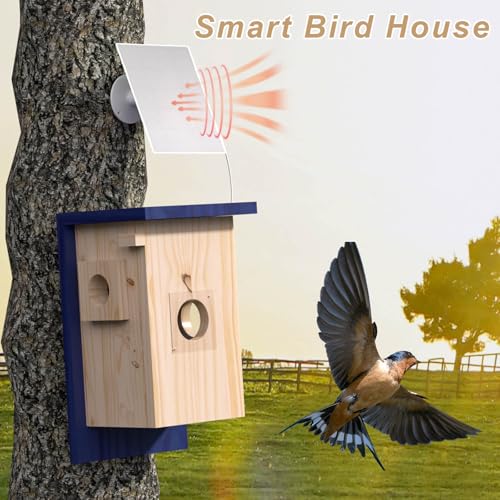 Birdhouse Camera – Solar Powered 1080P/2K HD Smart Nest Box, 2.4G WiFi Live View, Night Vision, Real-Time Bird Watching & Hatching, Outdoor Garden Bird Nest, Ideal Gift for Bird Lovers - style: Smart Birdhouse