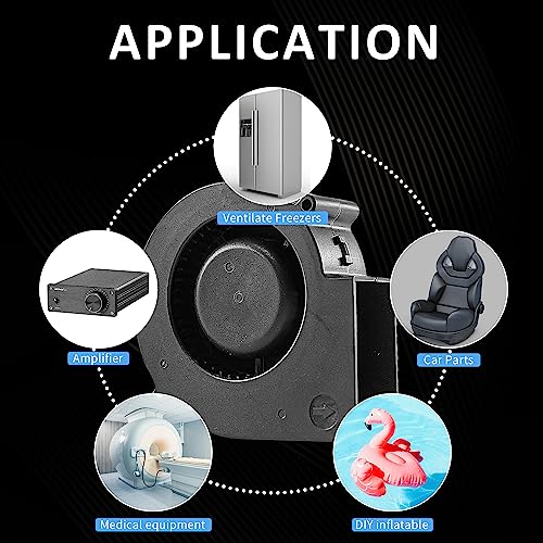 97mm 12V DC IP68 Waterproof Blower Fan with Speed Controller 1600-4000 RPM | 97mmx33mm High-Speed Powerful Exhaust Blower for Humid/Dusty Areas Inflatables Replacements Amplifiers Car Engines Computing - size: 9733