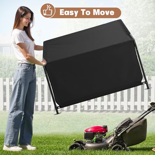 Dog Shade Shelter Outdoor 4'x4'x3' Tent for Large Medium Dogs, Outside Sun Rain Canopy Pet House for Cats Pigs Livestock with Waterproof Roof Ground Nails,Black | Outside Pet Canopy House for Livestock Pigs Cats with Waterproof Roof Ground Nails, Black -