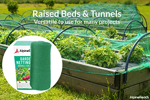 AlpineReach Garden Netting 15 x 50 ft Heavy Duty Bird Net, Deer, Plant Protection Extra Strong Woven Mesh, Reusable Kit with Zip Ties, Animal Fencing for Fruits Trees, Green - color: Green, size: 15ft x 50ft