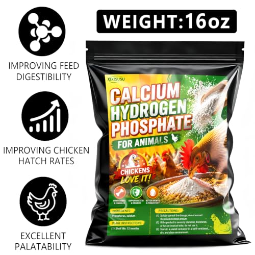 Dicalcium Phosphate Feed Grade, Calcium & Phosphorus Mineral Supplement, Livestock and Poultry Feed Additive for Cattle, Sheep, Chicken, Duck and Backyard Farm Animals 16 oz (16 oz)