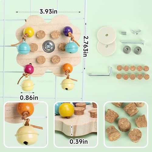 Mygeromon Bird Toys for Parakeets Interactive Spinning Cage Accessories | for Parrot, Budgie, Lovebird, with Bells