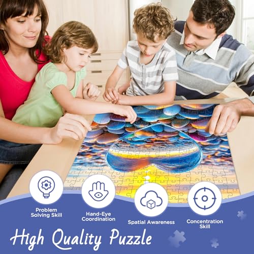 300 Piece Puzzles for Adult, Beach Love Pebbles Jigsaw Puzzles - style: Love Cobblestone