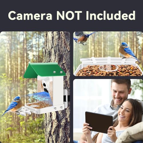 Bird feeders for Outdoors Compatible with Blink,Wyze and Other Smart Camera for Bird Watching with Your Security Cam,Gift for Bird Lover-(Camera NOT Included)