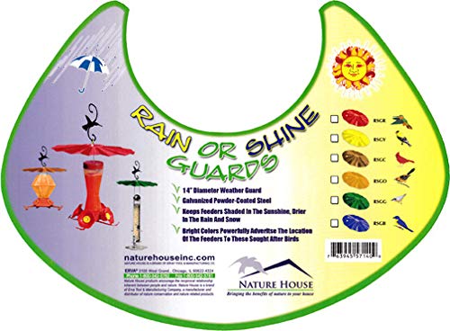 Hummingbird Weather Guard Shield Squirrel Baffle Protector for Hanging Bird Feeders - Red