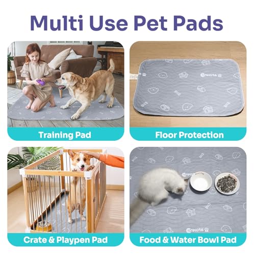 2 Pack Puppy Pee Pads Heavy Absorbency Washable for Dogs, Reusable Pee Pads | Non-Slip Waterproof Pet Training Pads for Puppy Playpen, Crate, Whelping Box, 18"x24" - size: 18x24 Inch (Pack of 2）