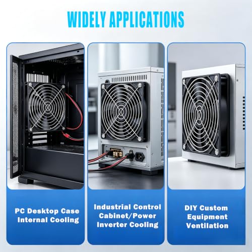 2-Pack 120mm Fan DC 12V Computer Fan 120mm x120mm x 25mm 2-Pin High Performance Cooling Fan - size: 120x120x25mm
