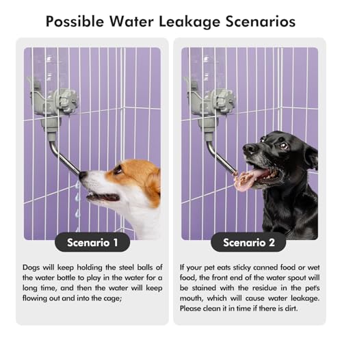 Vannon Dog Crate Water Bottle, 15oz Top-Fill Pet Water Dispenser, Grey | kennel water bottle helps keep pets hydrated longer with fewer refills and easy daily care. - color: Grey, size: 15oz