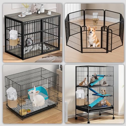 Kenond 50oz Rabbit Water Dispenser,Pet Dog Water Bottle for Crate Cage | Auto Water Bottle for Ferret,Cat,Dog and Other Animals, Compatible with Widemouth Cages, Wire Cages and Crate,dog crate water - color: Brown