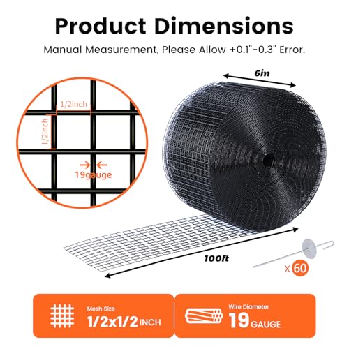 Solar Panel Bird Guard with 60 PCS Clips, 6in x 100ft Solar Systems Mesh | PVC Coated Pigeon Netting, Critter Guard for Squirrel Rodent Protection Rooftop Roof Protection Bird Netting