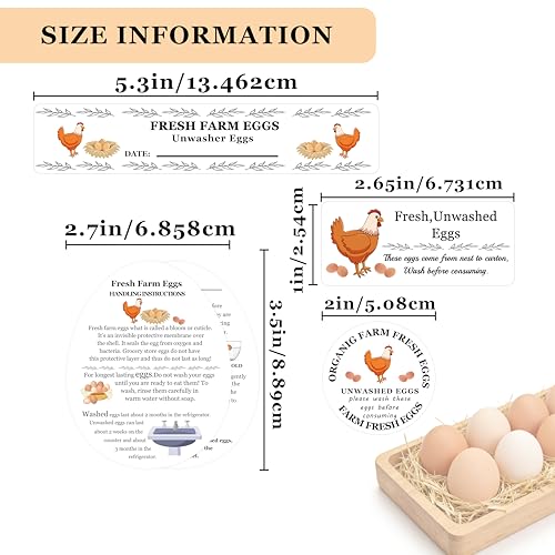 Fresh Farm Egg Packaging Set Unwashed Eggs Sticker Please Return Carton Label Double-Sided Handling Instruction Cards for Business Eggs Care (Egg) - style: Egg
