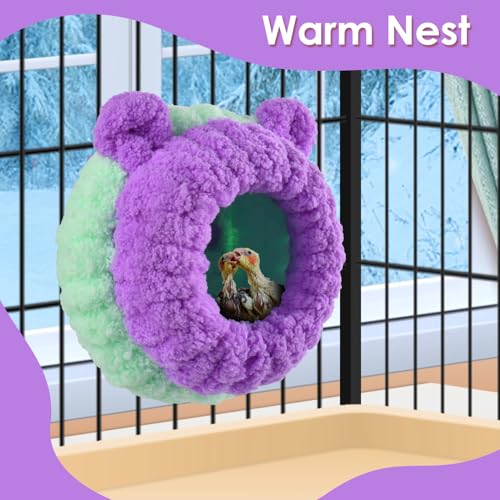 KATUMO Bird Nest, Conure Breeding Bed Parrotlet Snuggle Bed Lovebird Nest for Conure, Lovebird, Canary, Finch, Hamster (Less Than 5 inches Long) - size: S (Lilac)