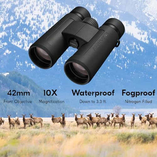 Prostaff P3 10x42 (16777) Black Binoculars Bundle with Lens Pen, and Cloth - High Powered Compact Adult Binoculars for Hunting, Bird Watching, and Hiking Essentials, Zoom Lightweight Travel - style: P3 10x42