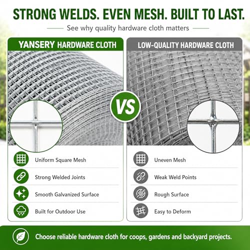 Hardware Cloth 1/4in 48inx100ft Hot Dip Galvanized 23 Gauge Chicken Wire Fencing Roll Poultry Animal Netting Cage Screen Chicken Coop Accessories Garden Plant Supports - size: 1/4'' 48'' X 100'