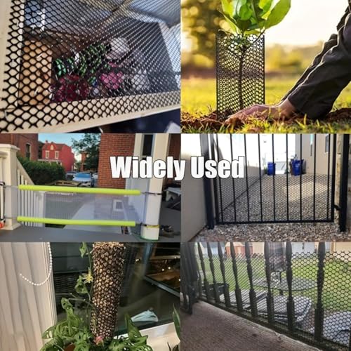 Plastic Chicken Wire Mesh - 16in x 16.4 ft Black,Comes with 30 Twist Ties, Plastic Wire Mesh Fence for Dogs, Cats & Poultry - Garden Netting & Animal Barrier, Balcony Netting for Pets - WEYHDDTL - size: 16Inchx16.4Ft(0.3"Opening)