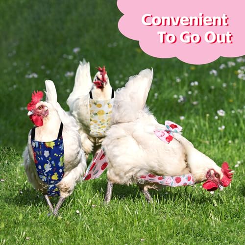 3 Pieces Chicken Diapers for Hens Pet Duck Diapers Reusable Chicken Diapers Chicken Clothes Accessories with Bow Tie for Poultry (M) - size: M