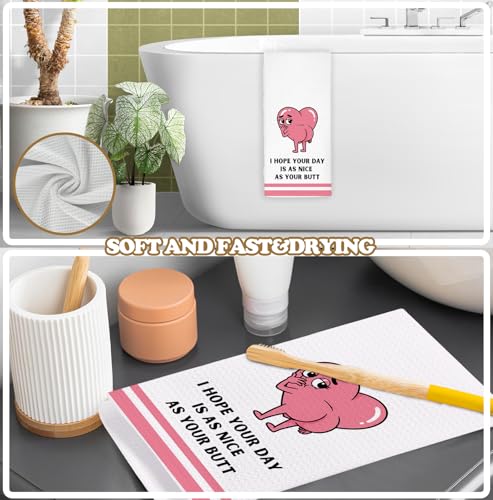 Funny Pink Bathroom Hand Towel Decorative 16x24,I Hope Your Day is As Nice As Your Butt Towels Decor,Boyfriend Girlfriend Gifts Towel Wife Husband Gifts - color: Funny-pink
