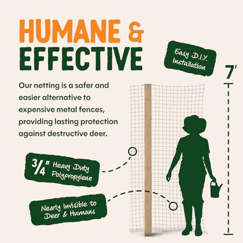 Dalen Deer-X Protective Netting for Gardens & Landscapes - 7 ft x 100 ft | Black Garden Netting, 3/4-inch Mesh - Helps Deter Deer from Vegetables, Fruits & Flowers - Made of Weather-Resistant Plastic