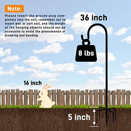 Shepherd Hooks Outdoor 36 Inches for Lanterns Heavy Duty Shepherd Stand Plant Hanger Yard Hooks for Solar Lights,Bird Feeder,Wedding,Mason Jar,Planter Pot - color: 36 IN