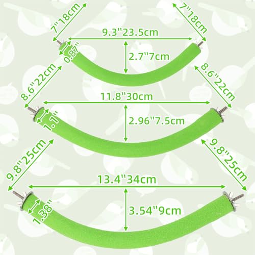 Rypet 90-Degree Parrot Perch for Cage Corner, Quartz Bird Perch (Green S) | For Paw Grinding Clean Stick Exercise, Rough Quartz Surface, Small Parakeets Cockatiel Conures - color: Green-corner-90, size: Small