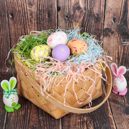 FOIMAS Easter Grass Basket Filler,11.6oz Shred Craft Paper with Confetti for Easter Basket Filler Stuffer Gift Packaging Supply - color: Green Blue