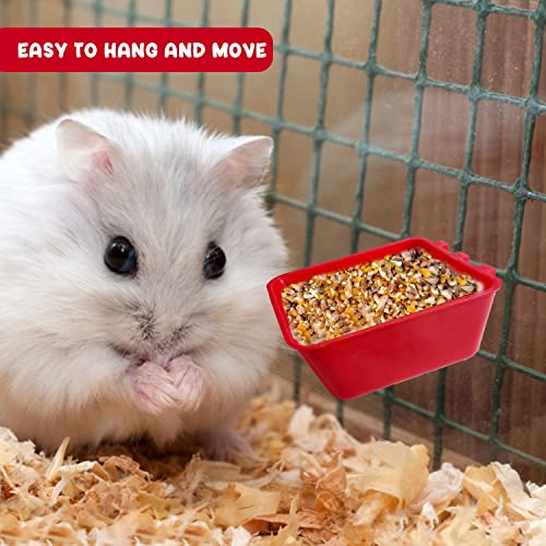 20 Pcs Chicken Coop Feeder Water Cup,16 oz Cage Cups Chicken Feeder Waterer, Cage Cups Birds Hanging Feeders, Chicken Feeder Water Bowl for Parakeet Poultry Pigeon Bunny Wire Cage (Red) - color: Red, size: 16oz