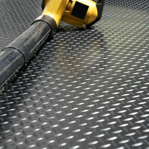 Anti-Slip Rubber Diamond Floor Mat - Durable, Non-Skid, Waterproof Floor Protection for Home, Gym, Garage, and Vehicles - 2.5 mm x 4 ft x 6 ft Rolls - Black (4x6 FT) - size: 72"L x 47.2"W x 0.1"Th