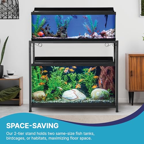 29 Gallon Double Aquarium Stand (2 Stands in 1), Fish Tank Stand, Bird Cage Stand, 32.5" W x 32 "H x 13" D