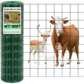 Gisafai 16 Gauge Galvanized Welded Wire Fence 4 ft x 100 ft PVC Coated Hardware Cloth, 2.36" x 2.36" Mesh, Heavy Duty Garden Fencing Roll for Chicken, Dog Yard, Deer Cattle & Animal Protection(Green) - color: Green, size: 4 ft X 100 ft